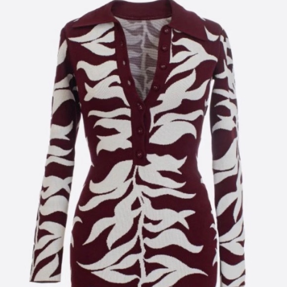 Hanifa Soraya Mini Dress - Plum & White - Picture 4 of 4